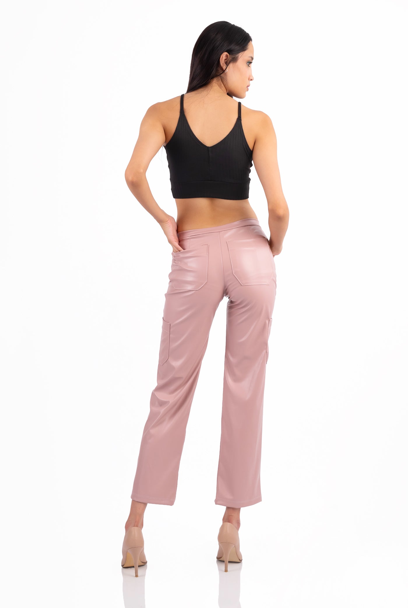 PANTALÓN VINIPIEL CARGO CELERISE