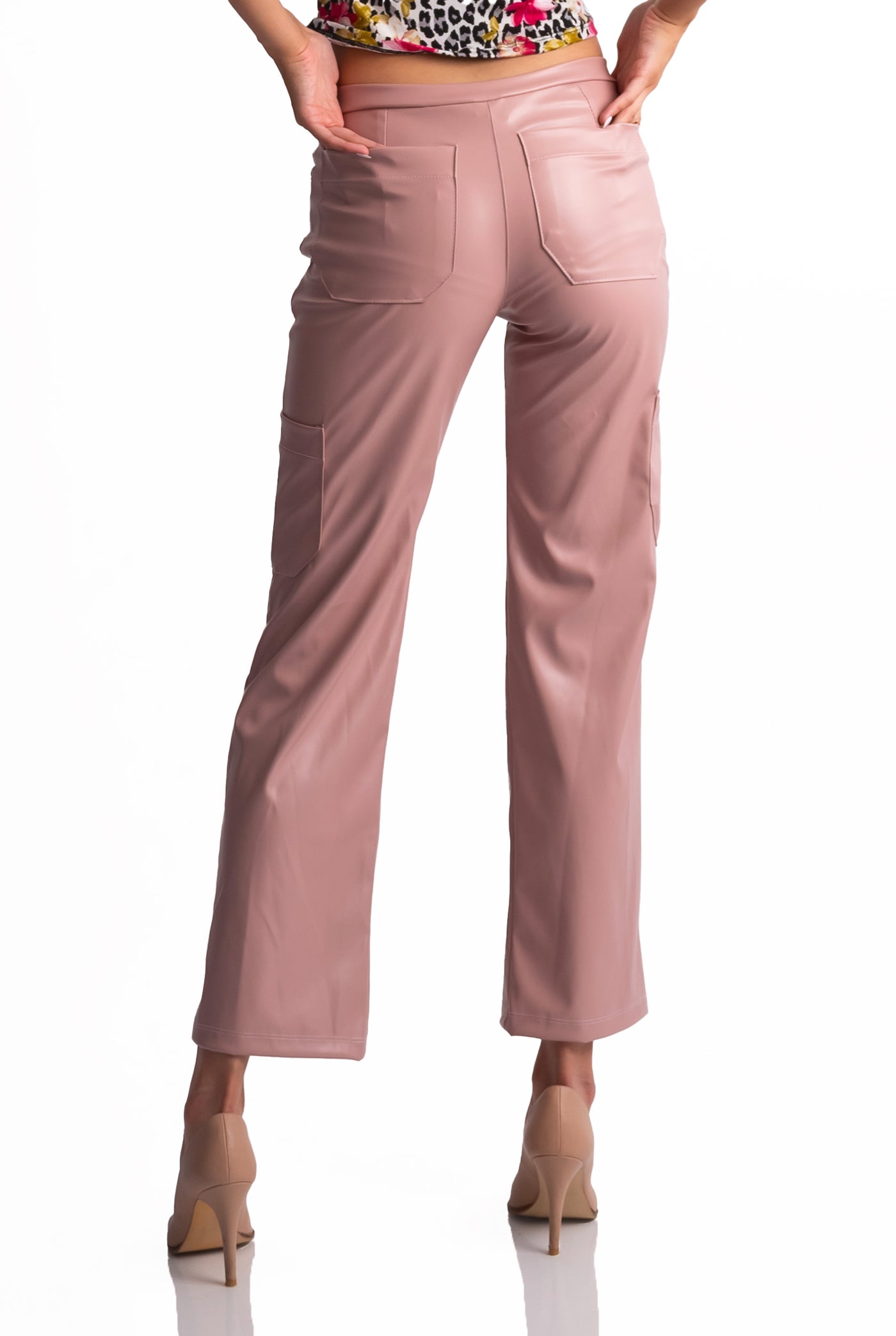 PANTALÓN VINIPIEL CARGO CELERISE